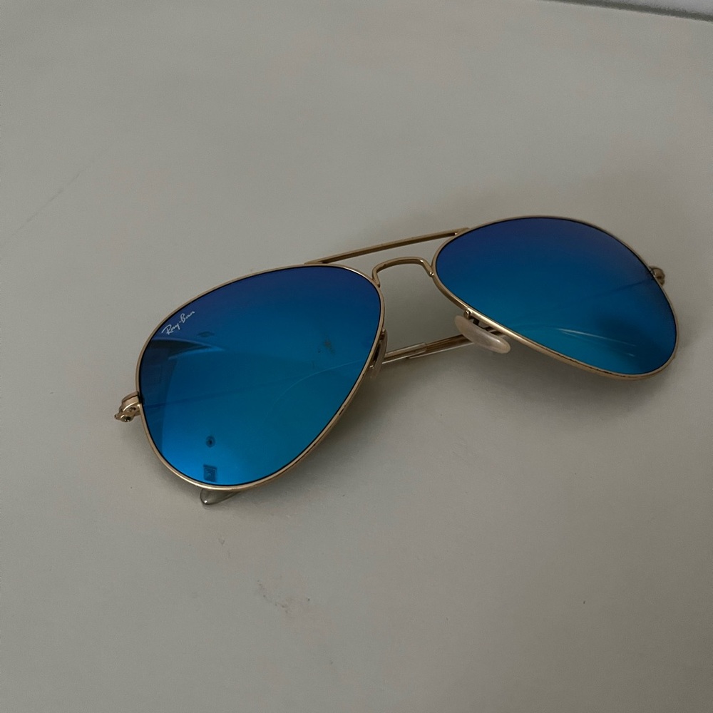 Ray-Ban Aviator 58mm Gold Frame with Blue Mirror Sunglasses